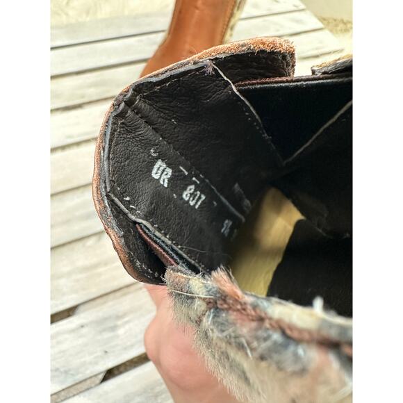 Independent Boot Company Celeste Leather Brown Cheetah Leopard Point Boots - Picture 6 of 9